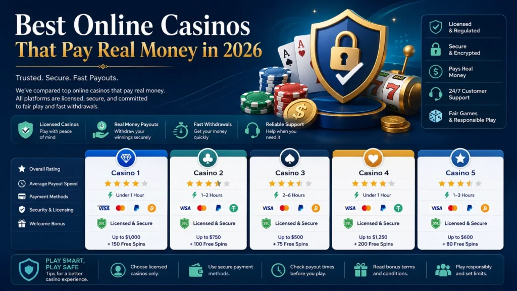 Best online casinos that pay real money in 2026