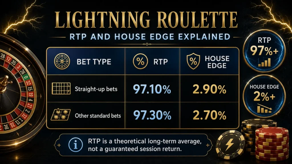 A visual comparison chart listing common roulette bet types and whether they qualify for multipliers. It should show that straight-up bets are multiplier eligible, while split bets, street bets, corner bets, red or black, and dozen or column bets receive standard payouts only. The design should make the distinction immediately clear for beginners.