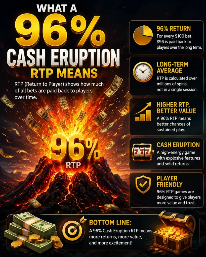 Infographic showing $100 wagered, a $96 theoretical long-term return and a $4 theoretical house edge.
